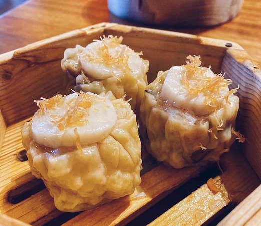 Palette Tea House signature dishes Scallop Siu MaiSquid Ink Sakura Shrimp Fried RiceHa Gow